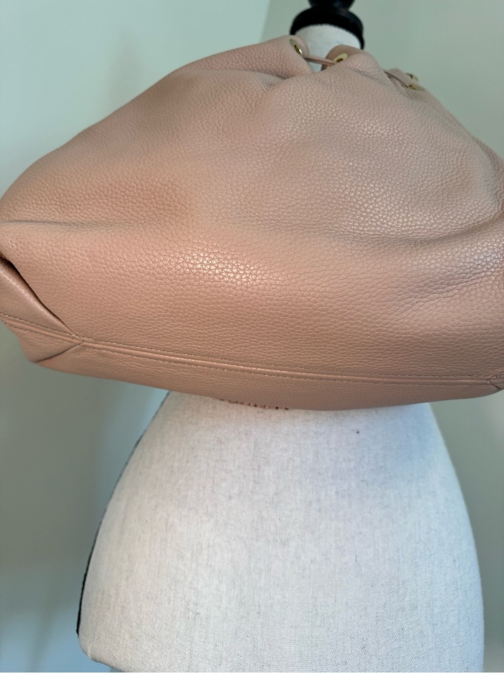 Michael Kors Blush Pink Pebbled Leather Tassel Drawstring Hobo - Picture 5 of 6